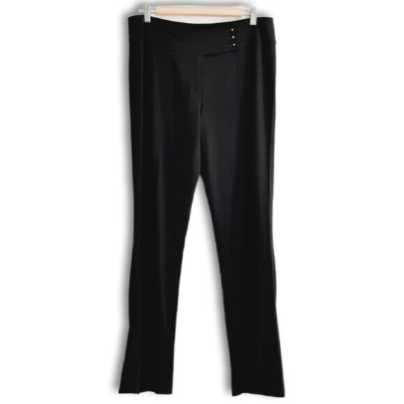 ESCADA Wool Blend Trousers Dress Pants Neutral Black Sz M | Eur 40 Flawed - Picture 2 of 16